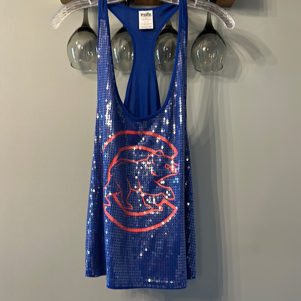 Woman’s Chicago cubs baseball Victoria’s Secret PINK sequins tank top size large